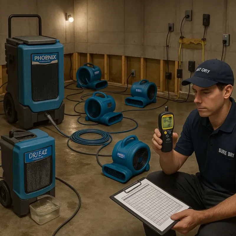 Structural Drying and Dehumidification process in Byron Center, MI